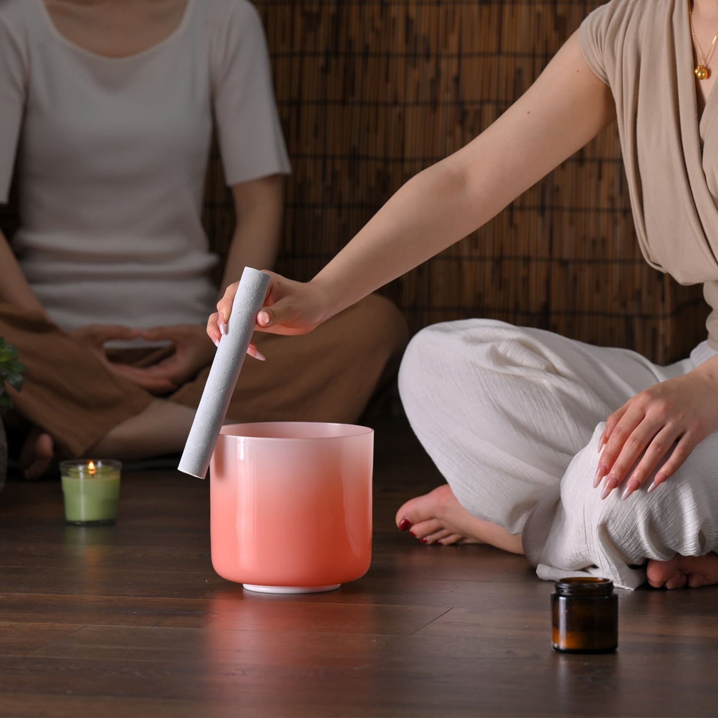 6" F+20 Rose Quartz Aura Singing Bowl