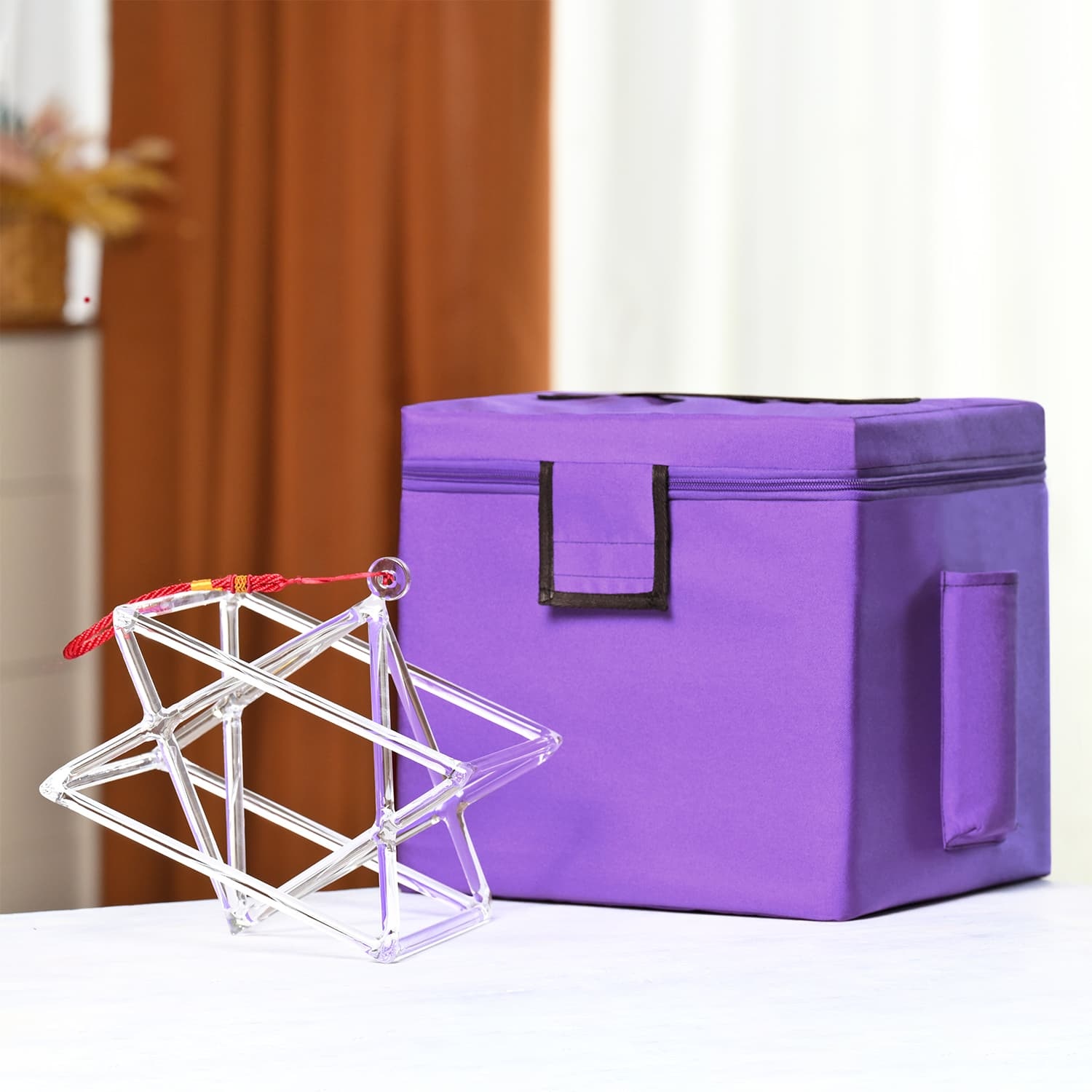 CVNC Optically Clear Quartz Crystal Singing Merkaba Pyramid Healing Musical Instrument Powerful Energy With Free Mallet and Rope