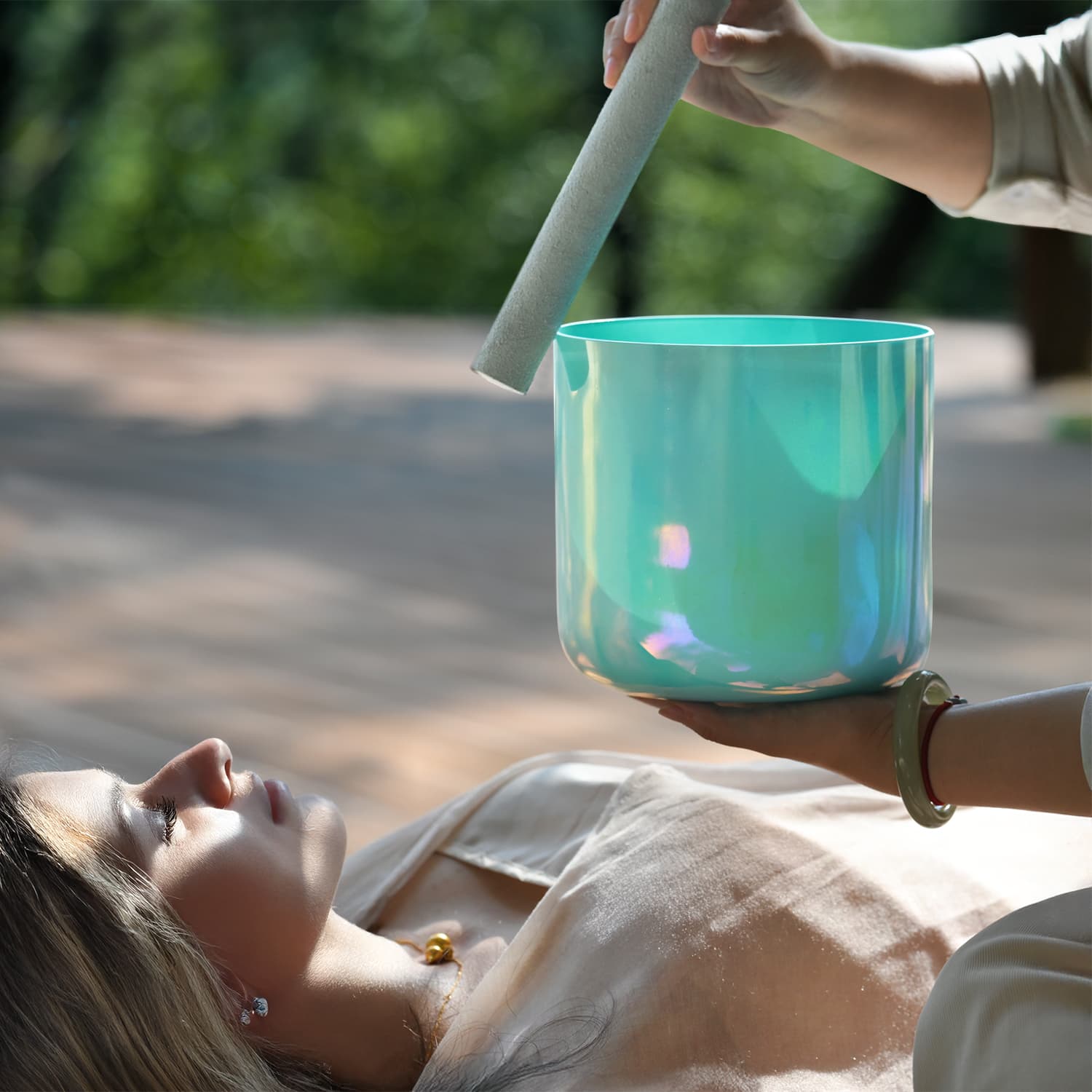 CVNC 432 Hz Perfect Pitch Turquoise Green Essence Singing Bowl