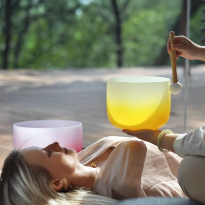 CVNC 6-10″ 3-Note Perfect Pitch Chakra Crystal Singing Bowl Set with Bag