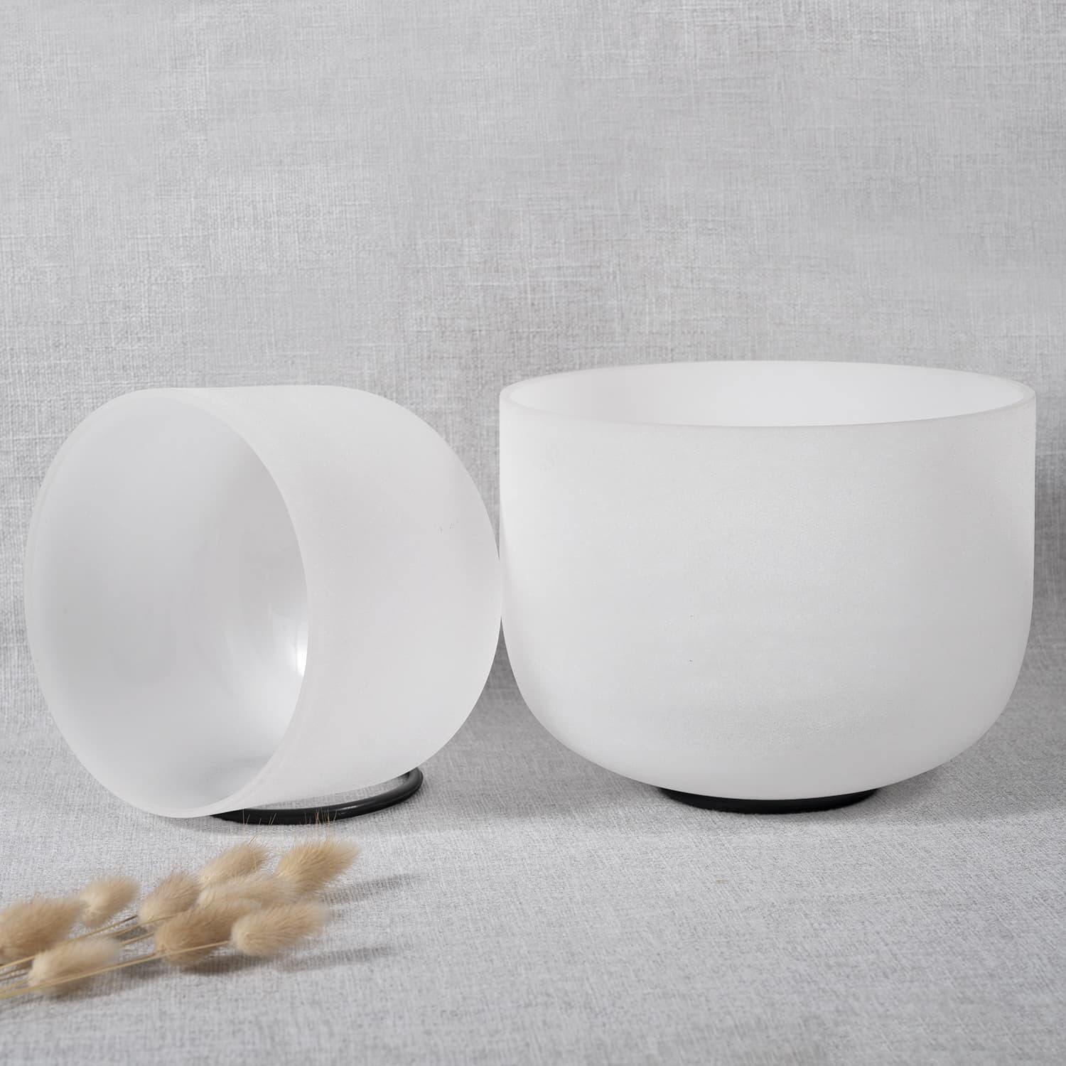 CVNC Beta Binaural Beat Frosted Singing Bowl Set with Carrier Bag For Chakra Healing Meditation