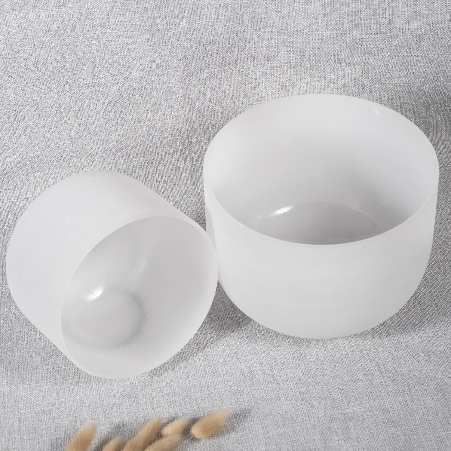 CVNC 10" F 8"F Binaural Beat Frosted Singing Bowl Set For Chakra Healing Meditation