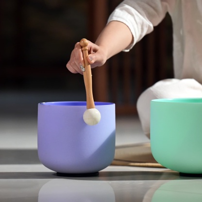 CVNC Macaron Artist Pastel Collections 8-14 Inch Crystal Singing Bowl Set With Carrier Bag For Chakra Healing Meditation