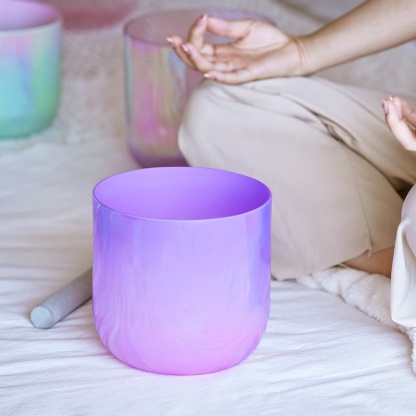 CVNC Alchemy Amethyst Singing Bowl with Carrier Bag For Chakra Healing Meditation