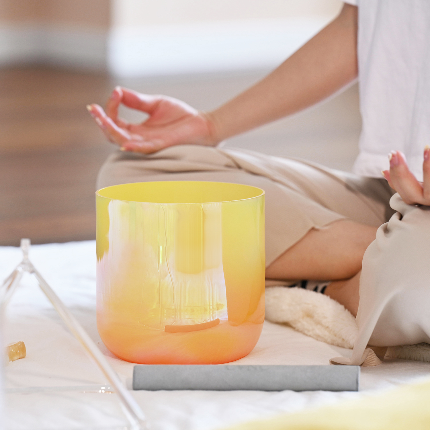 CVNC Alchemy Autumn Yellow Singing Bowl with Carrier Bag For Sound Healing