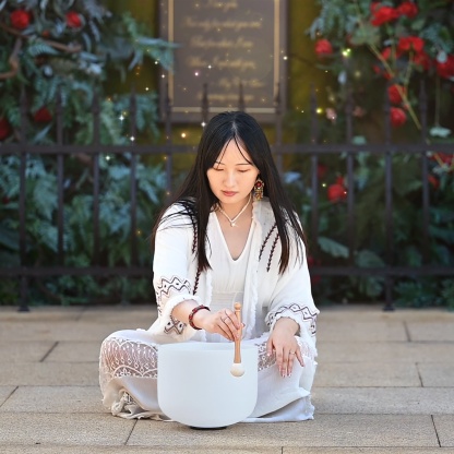 CVNC D Note Sacral Chakra Crystal Singing Bowl For Sound Healing