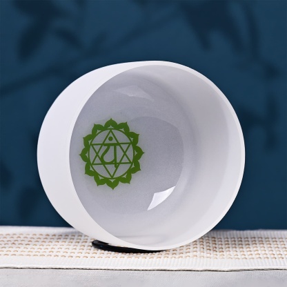 CVNC Note F Heart Chakra Symbol Crystal Singing Bowl For Chakra Healing Meditation