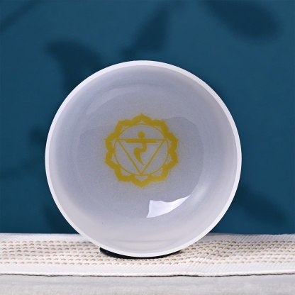 CVNC Note E Solar Plexus Chakra Symbol Crystal Singing Bowl For Sound Healing