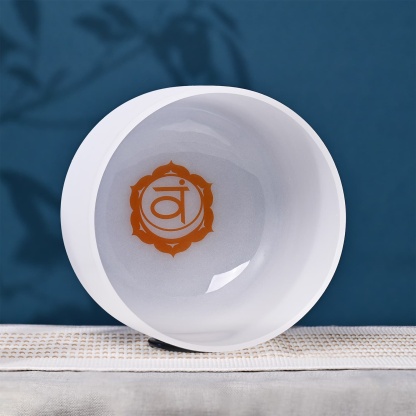 CVNC Note D Sacral Chakra Symbol Crystal Singing Bowl For Sound Healing