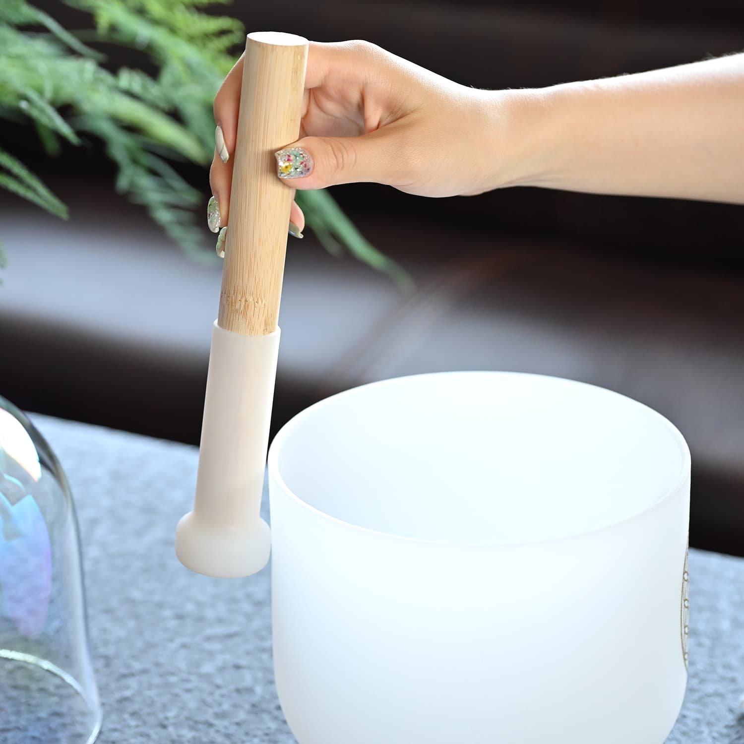 CVNC Crystal Singing Bowl Magic Mallet