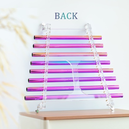CVNC 432Hz Aurora Realm Multiple Colored Crystal Singing Harp with 8 notes & Alumina Alloy Box For Meditation Healing