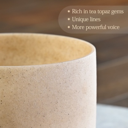 CVNC Note E Color Of Tea Topaz Gemstone Fusion Crystal Singing Bowl For Chakra Healing Meditation