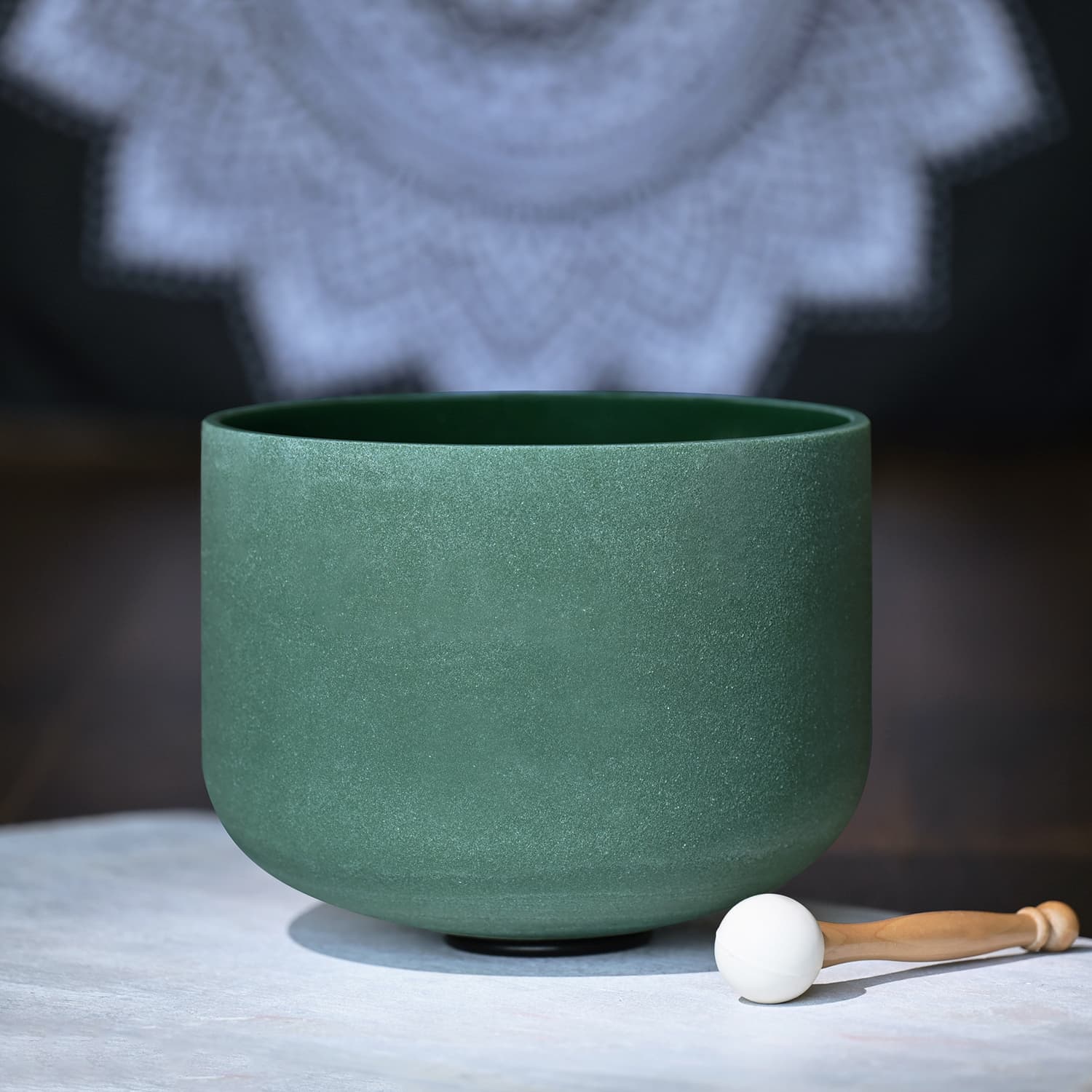 CVNC Note F Color Of Emerald Gemstone Fusion Crystal Singing Bowl For Chakra Sound Healing