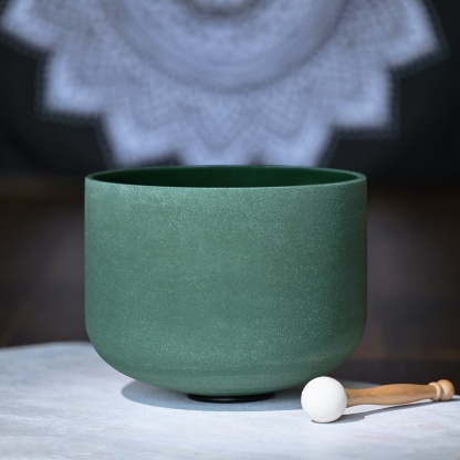 CVNC Note F Color Of Emerald Gemstone Fusion Crystal Singing Bowl For Chakra Sound Healing