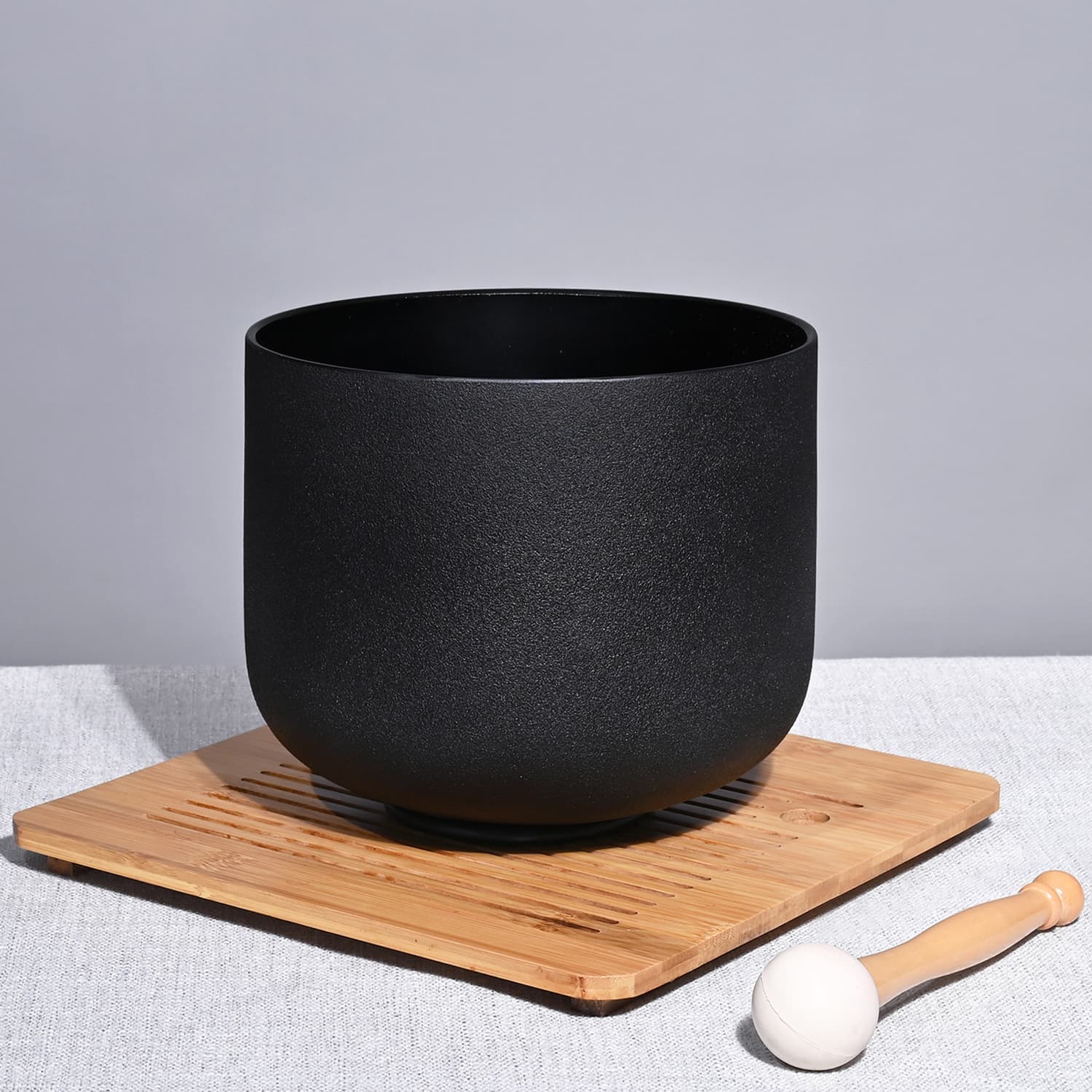 CVNC A Note Third-eye Chakra Black Frosted Crystal Singing Bowl For Sound Healing