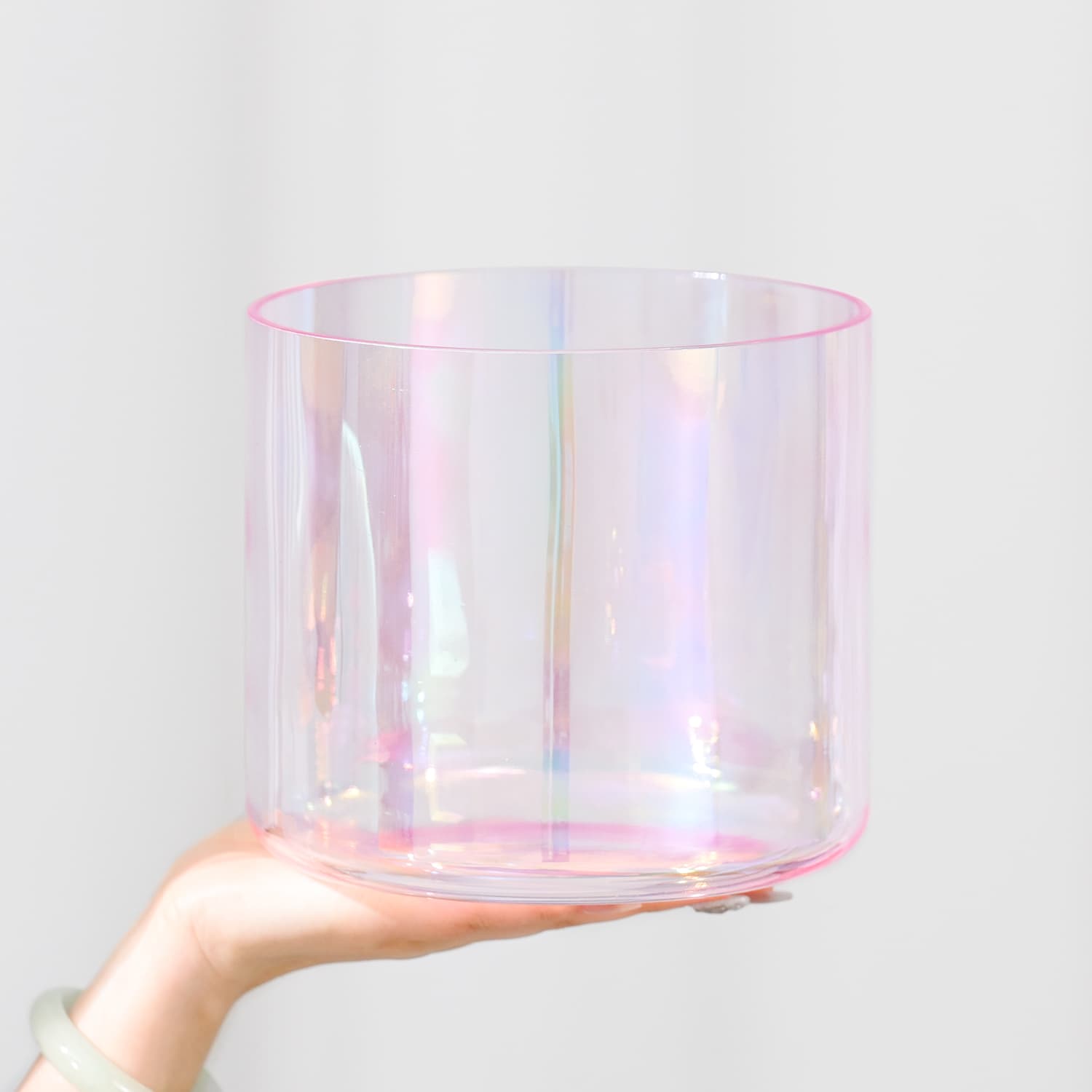 CVNC Alchemy Cosmic Light Clear Pink 432 Hz Perfect Pitch Crystal Singing Bowl with Carrier Bag For Meditation Healing