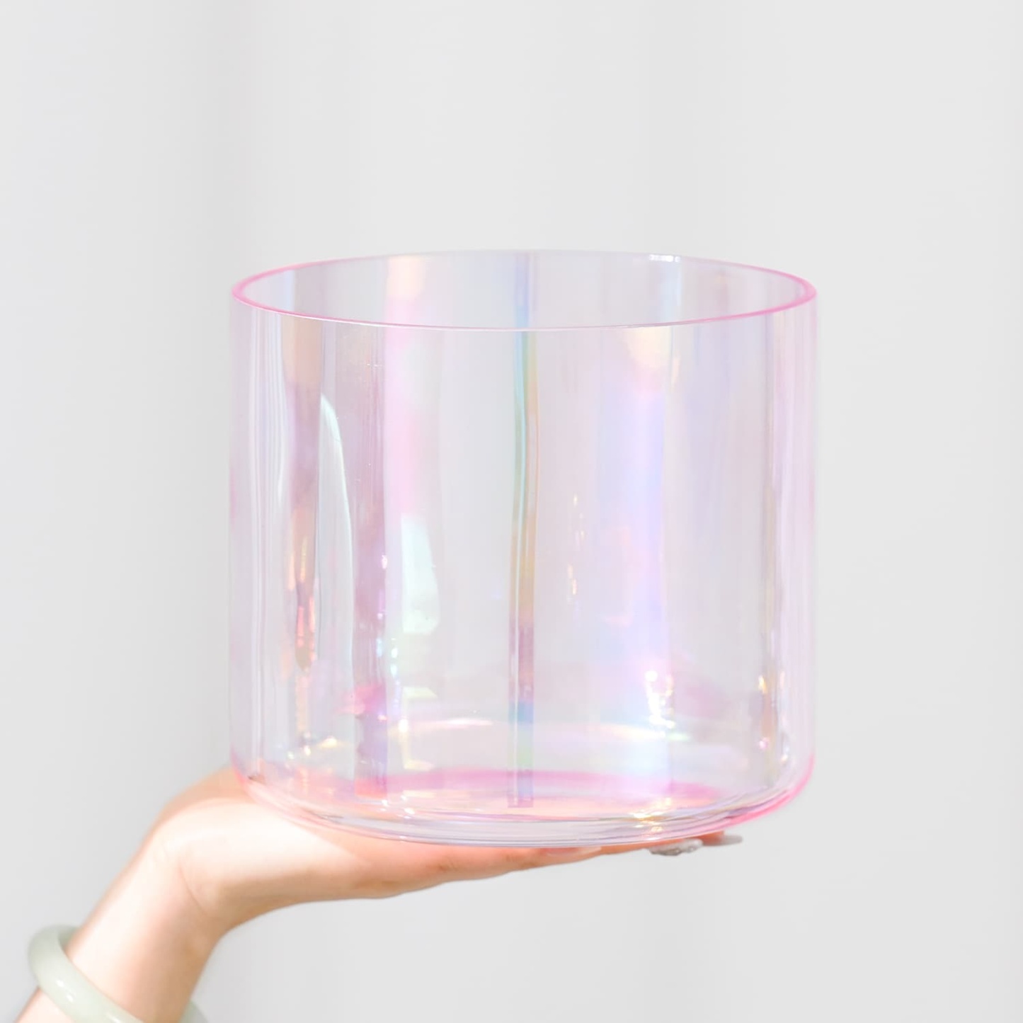 CVNC Alchemy Cosmic Light Clear Pink 432 Hz Perfect Pitch Crystal Singing Bowl with Carrier Bag For Meditation Healing