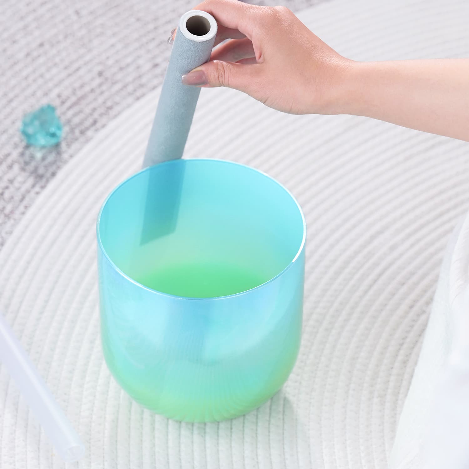 CVNC Alchemy Green Singing Bowl with Carrier Bag For Meditation Healing