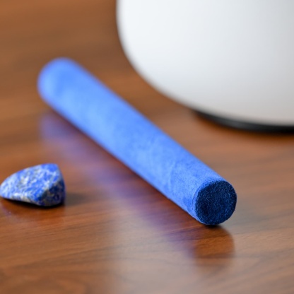 CVNC Blue Suede Mallet for Playing Crystal Singing Bowl Sheepskin Stick