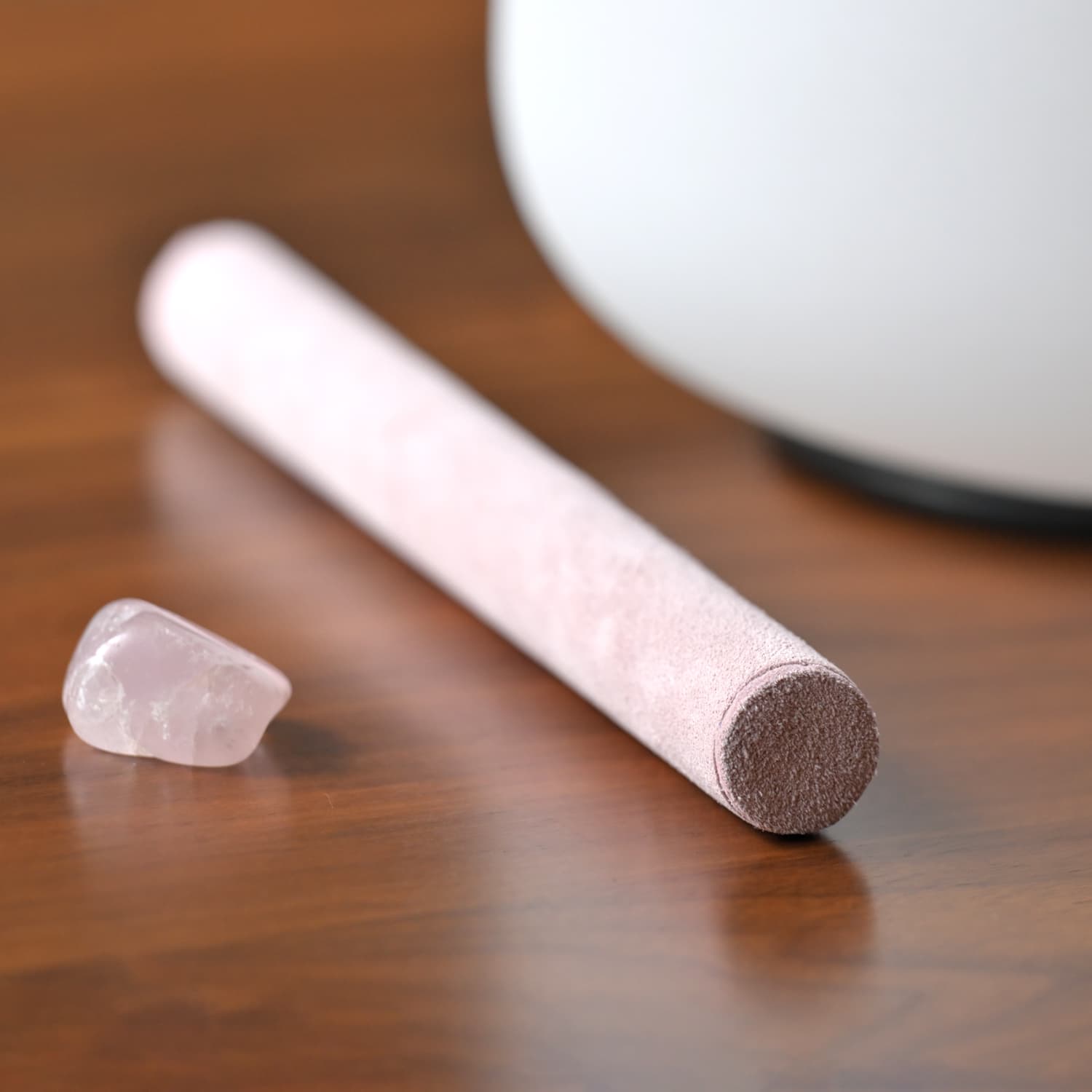 CVNC Pink Suede Mallet for Playing Crystal Singing Bowl Sheepskin Stick