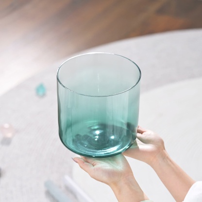 CVNC Aria Crystal Teal Alchemy Heart Chakra Singing Bowl with Carrier Bag For Sound Healing