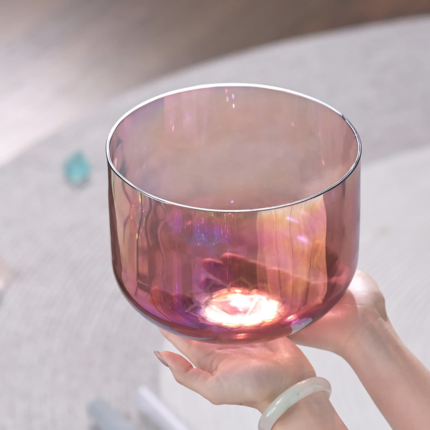 CVNC  Crystal Nebulae And Strange Sights Alchemy Singing Bowl with Carrier Bag For Chakra Healing Meditation