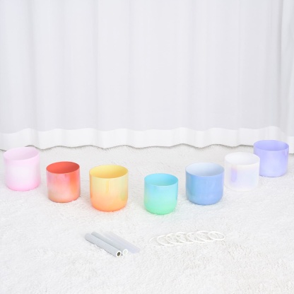 CVNC 7 PCS Alchemy Crystal Singing Bowl Set With 7 Carrier Bags For Meditation Healing