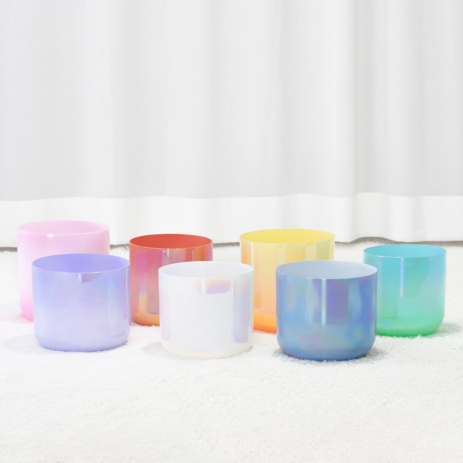 CVNC 7 PCS Alchemy Crystal Singing Bowl Set With 7 Carrier Bags For Meditation Healing