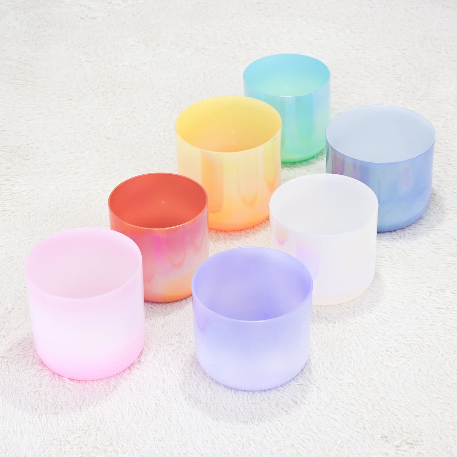 CVNC 7 PCS Alchemy Crystal Singing Bowl Set With Carrier Bag For Meditation Healing