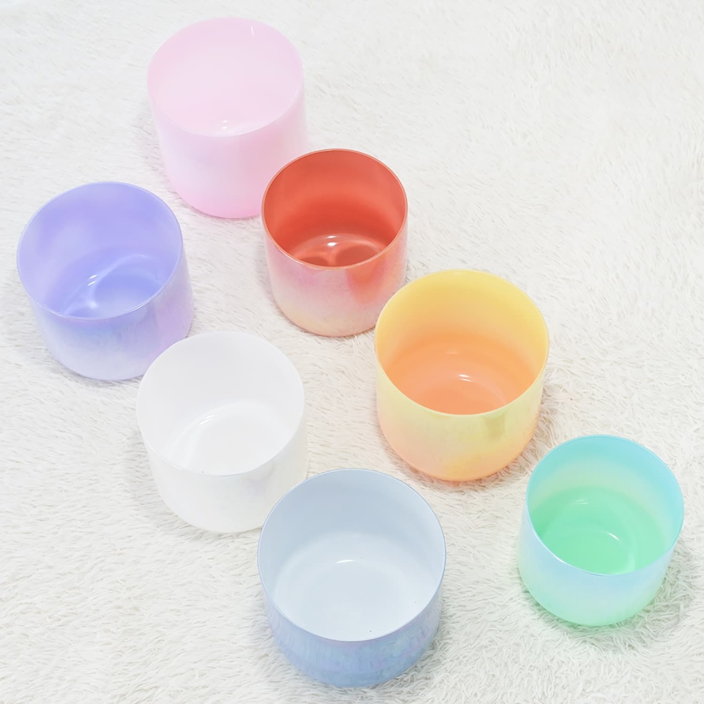 CVNC 7 PCS Alchemy Crystal Singing Bowl Set With Carrier Bag For Meditation Healing