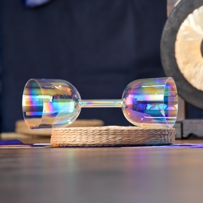 CVNC Gemini Quartz Crystal Singing Bowl With Carrier Bag For Chakra Healing Meditation