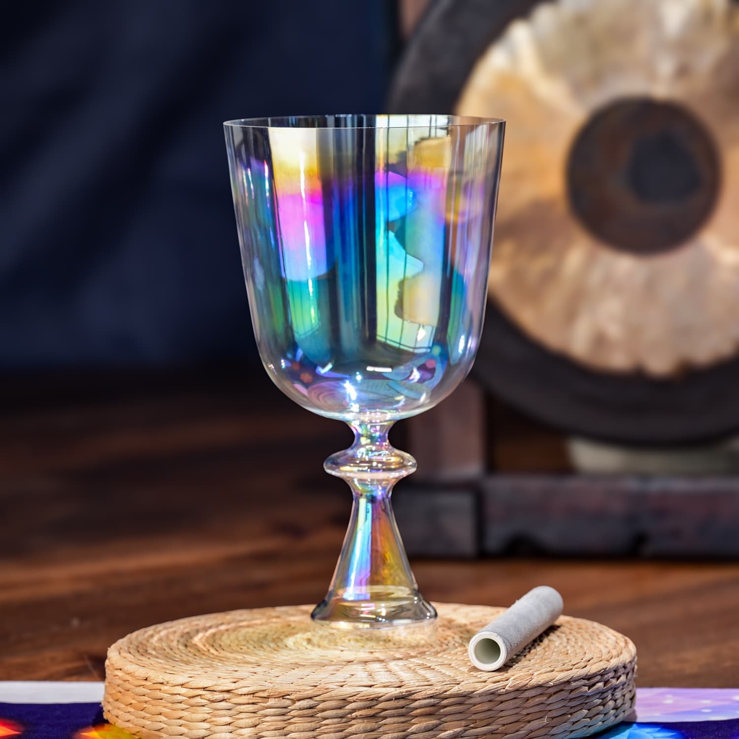 CVNC Quartz Crystal Chalice Bowl with Handle For Chakra Healing Meditation