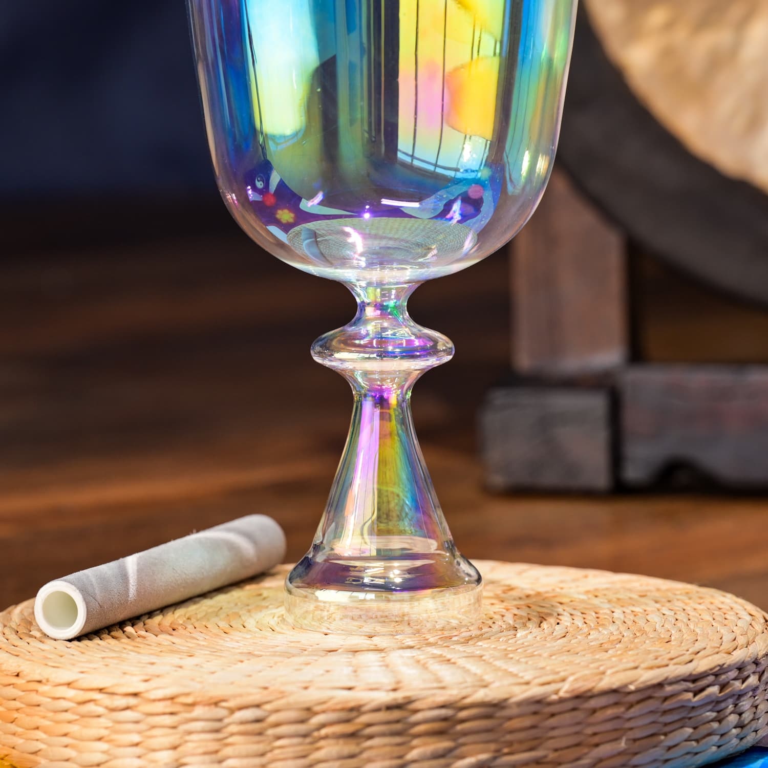 CVNC Quartz Crystal Chalice Bowl with Handle For Chakra Healing Meditation