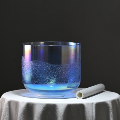 CVNC Glacier Blue Quicksand Alchemy Singing Bowl with Carrier Bag For Sound Healing