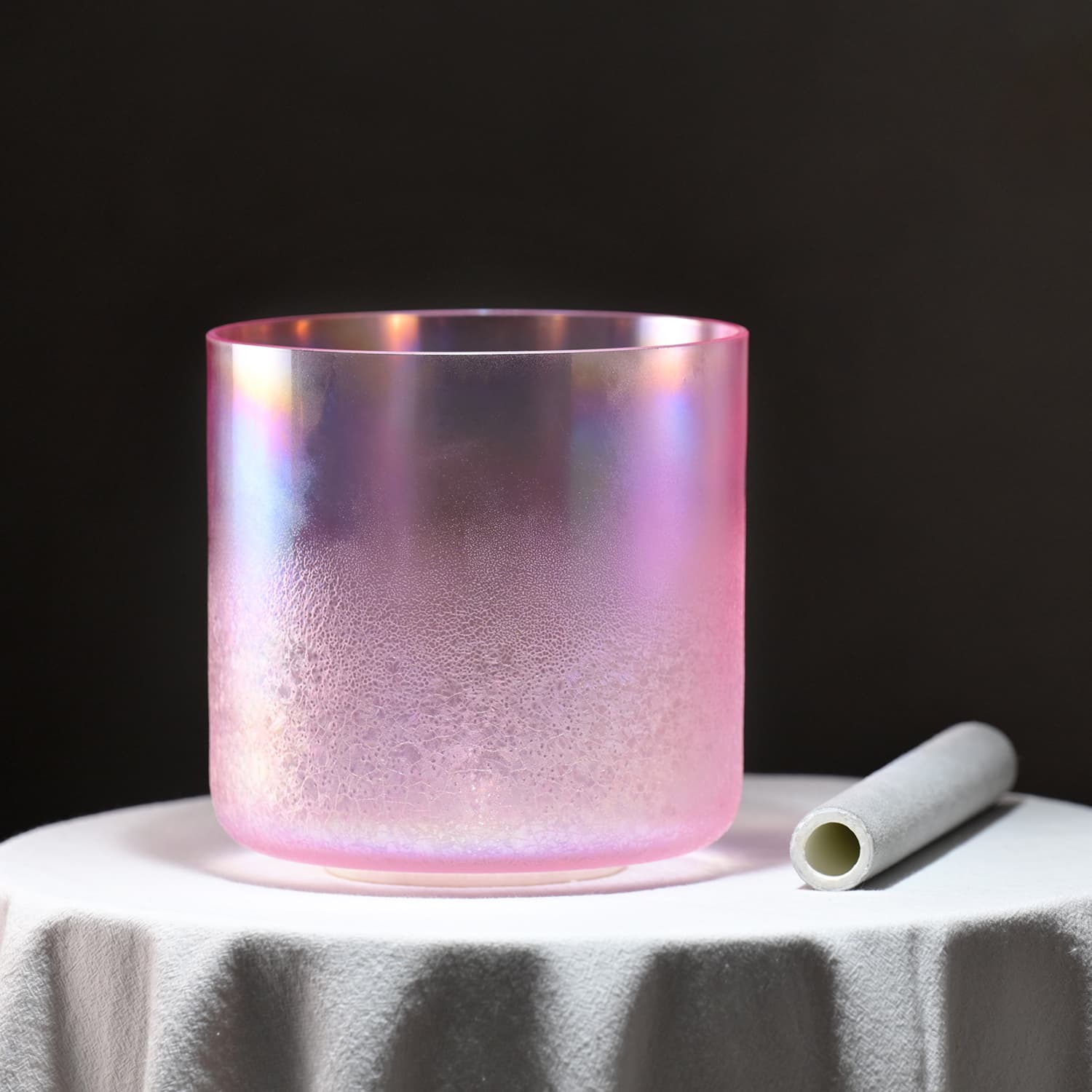 CVNC Frostbloom Pink Alchemy Singing Bowl with Carrier Bag For Sound Healing