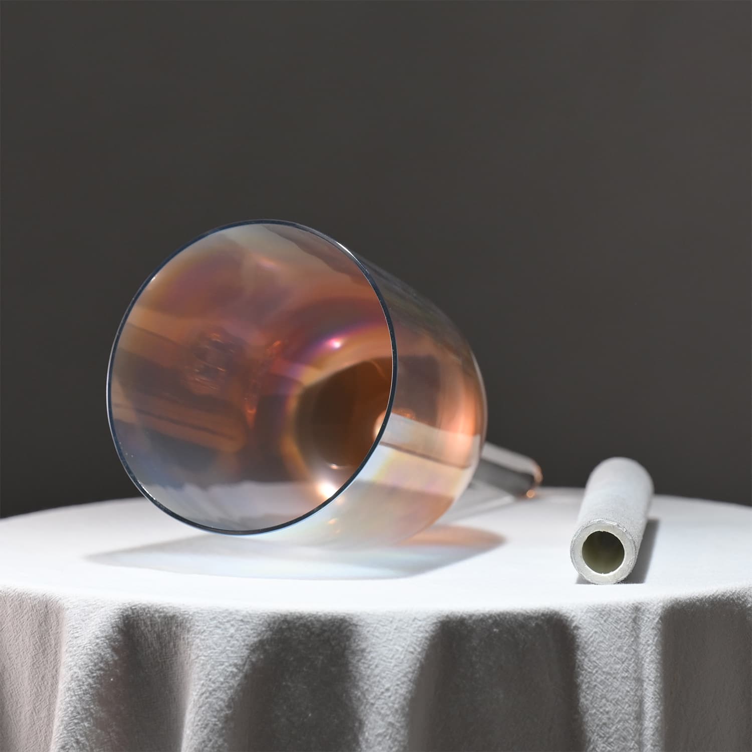 CVNC Chromatic Haze Handle Crystal Singing Bowl With Carrier Bag For Chakra Healing Meditation
