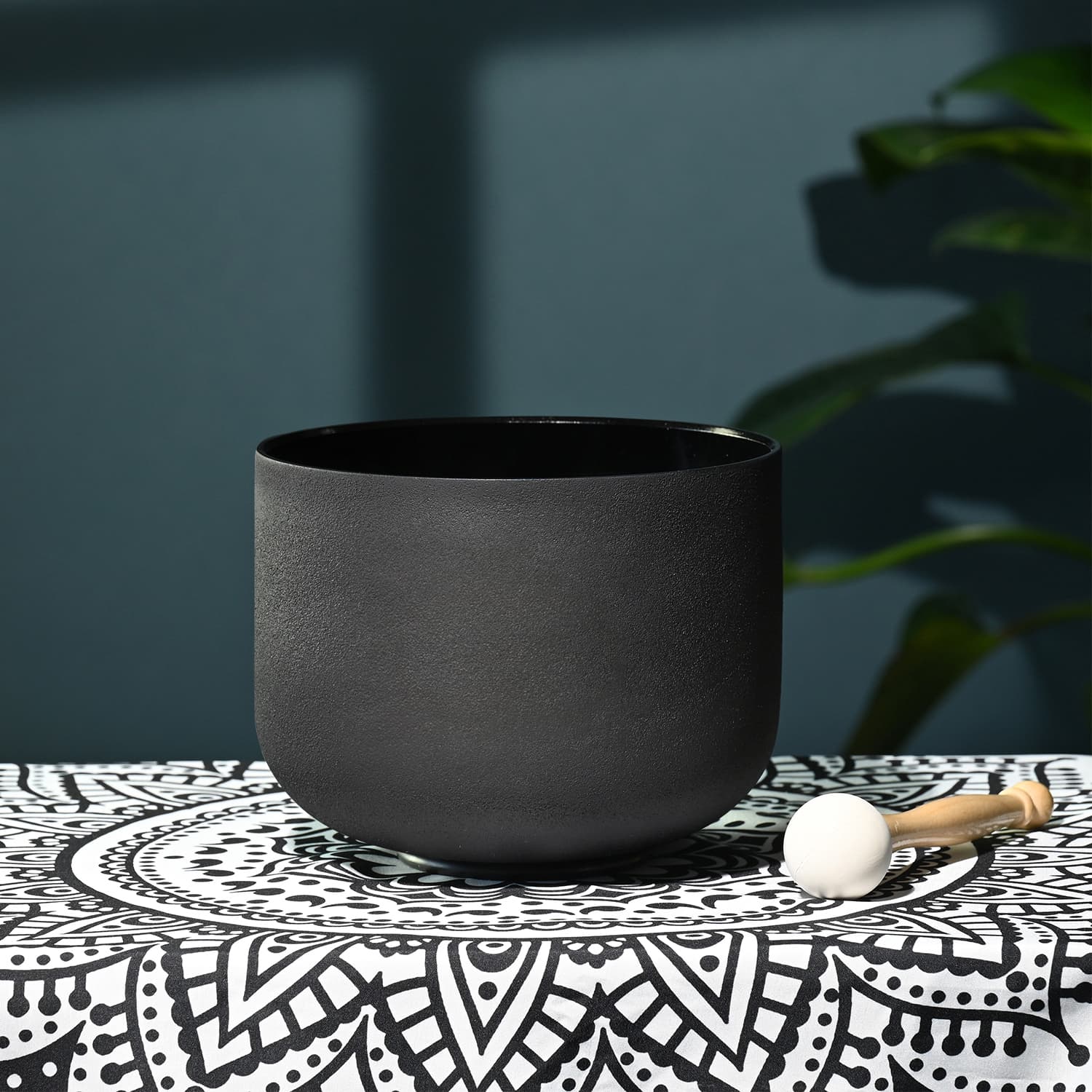 CVNC F Note Heart Chakra Black Frosted Crystal Singing Bowl For Sound Healing