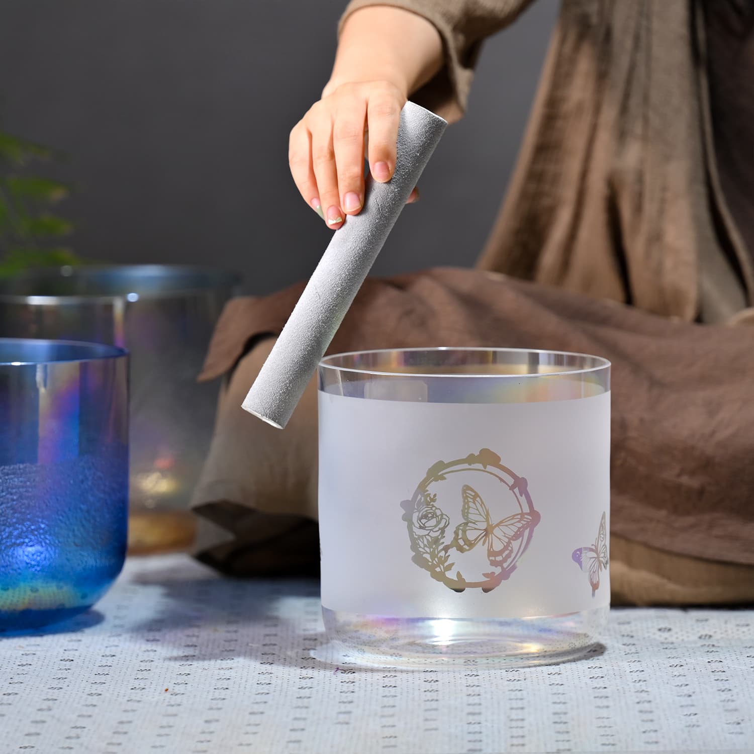 CVNC Butterfly Alchemy Singing Bowl with Carrier Bag For Chakra Healing Meditation