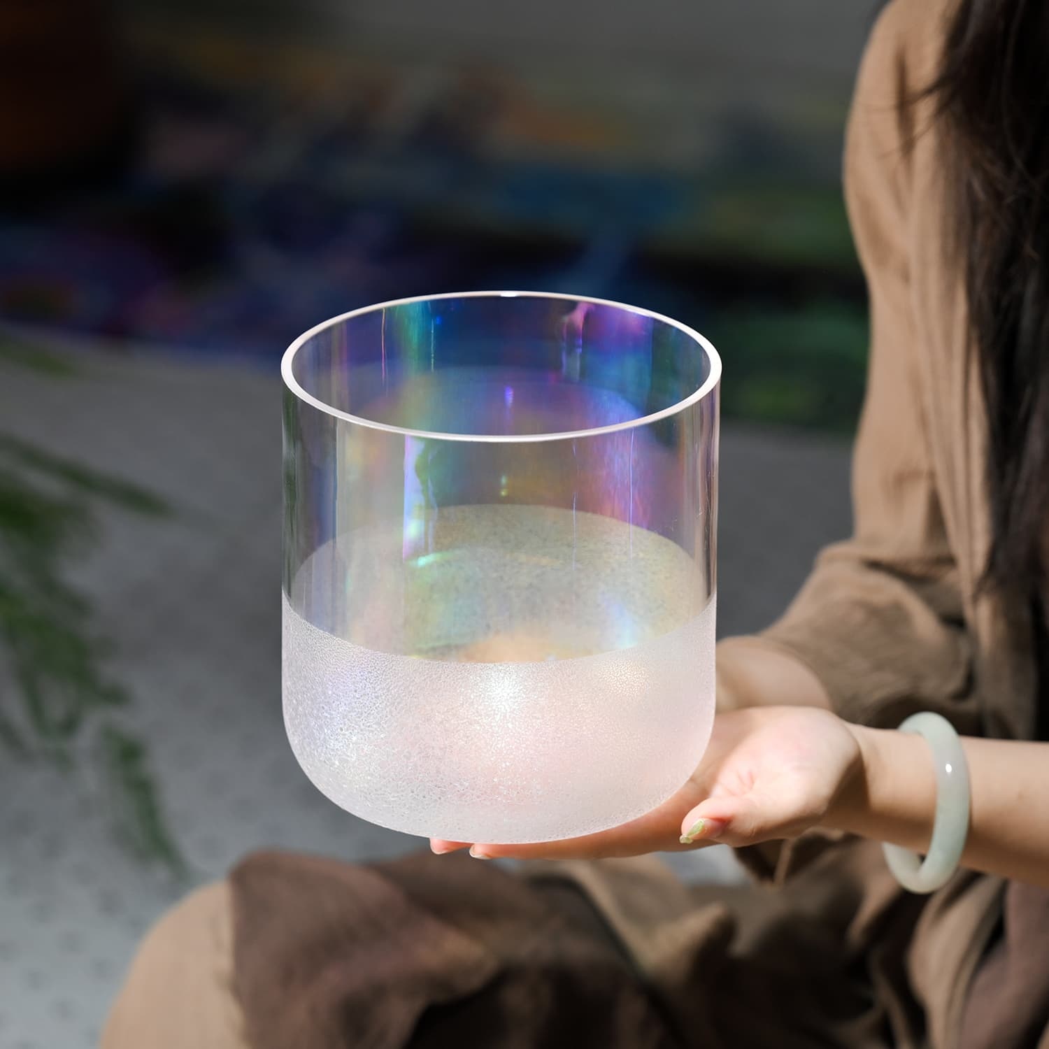 CVNC 432hz Perfect Pitch Frostbloom Alchemy Singing Bowl with Carrier Bag