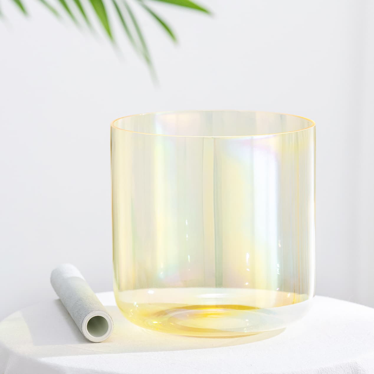 CVNC Alchemy Cosmic Light Clear Yellow Solar Plexus Chakra Crystal Singing Bowl with Carrier Bag For Meditation Healing