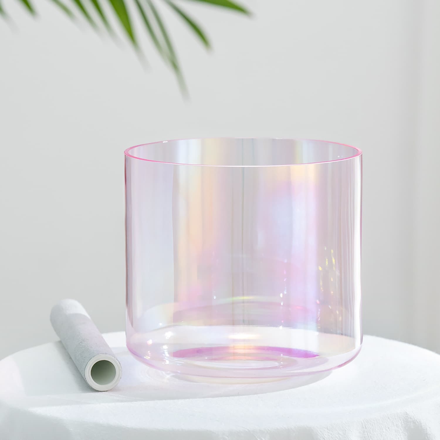 CVNC Alchemy Cosmic Light Clear Pink 440 Hz Perfect Pitch Crystal Singing Bowl with Carrier Bag For Meditation Healing