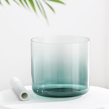 CVNC Aria Crystal Teal Alchemy Heart Chakra Singing Bowl with Carrier Bag For Sound Healing