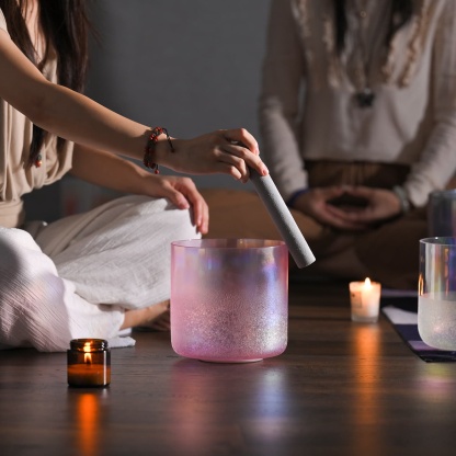CVNC Frostbloom Pink Alchemy Singing Bowl with Carrier Bag For Sound Healing