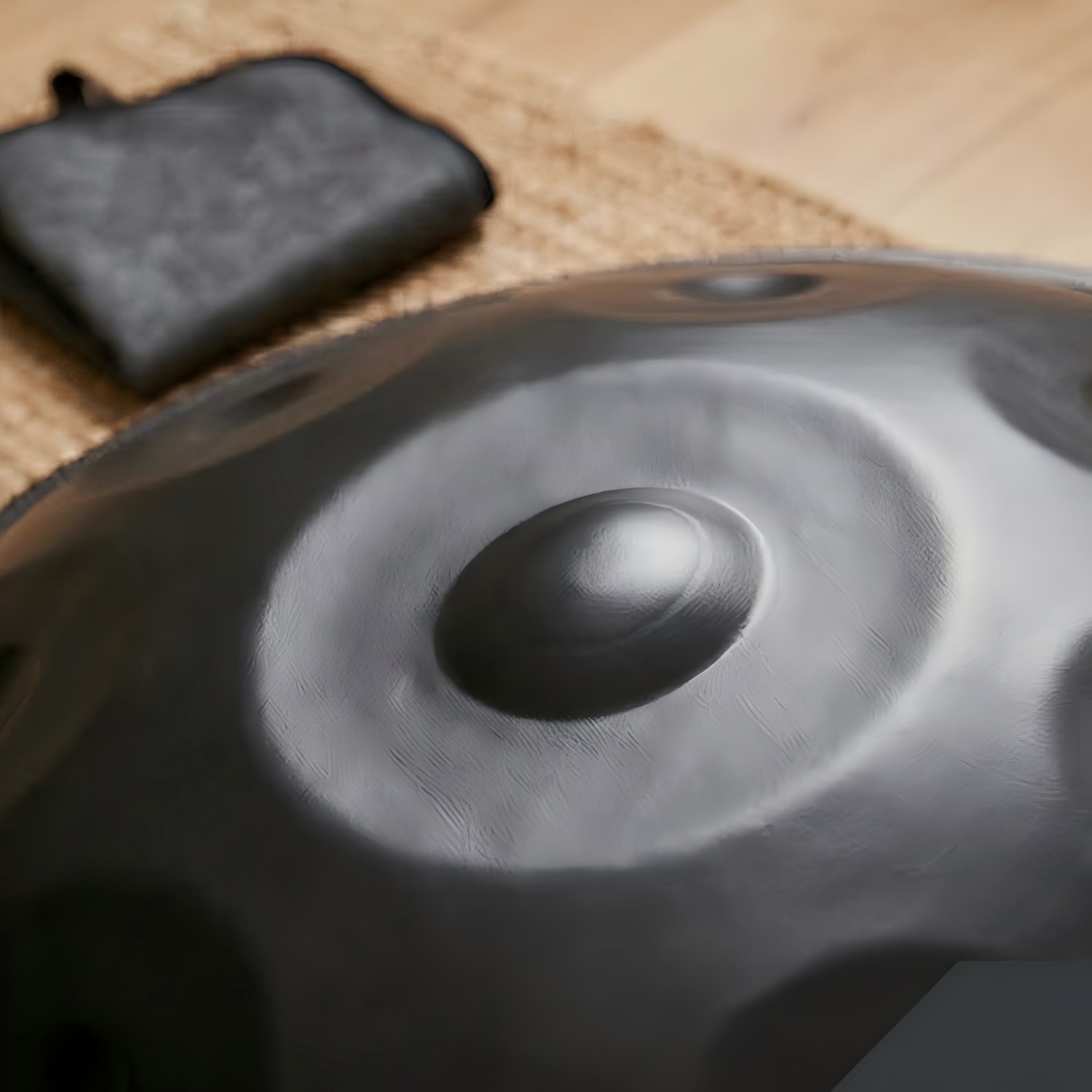 CVNC Harmonic Handpan Black Color 9 Notes Steel Tongue Percussion Drum 22 Inch With Free Bag For Meditation Healing