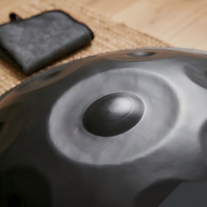 CVNC Harmonic Handpan Black Color 9 Notes Steel Tongue Percussion Drum 22 Inch With Free Bag For Meditation Healing