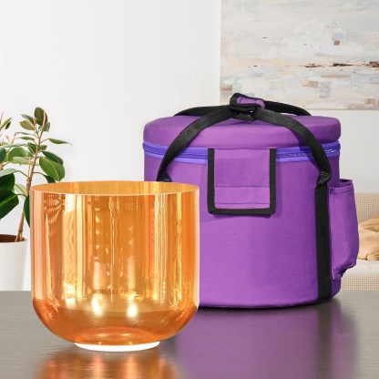 CVNC Alchemy Cosmic Light Clear Orange Sacral Chakra Crystal Singing Bowl with Carrier Bag For Meditation Healing