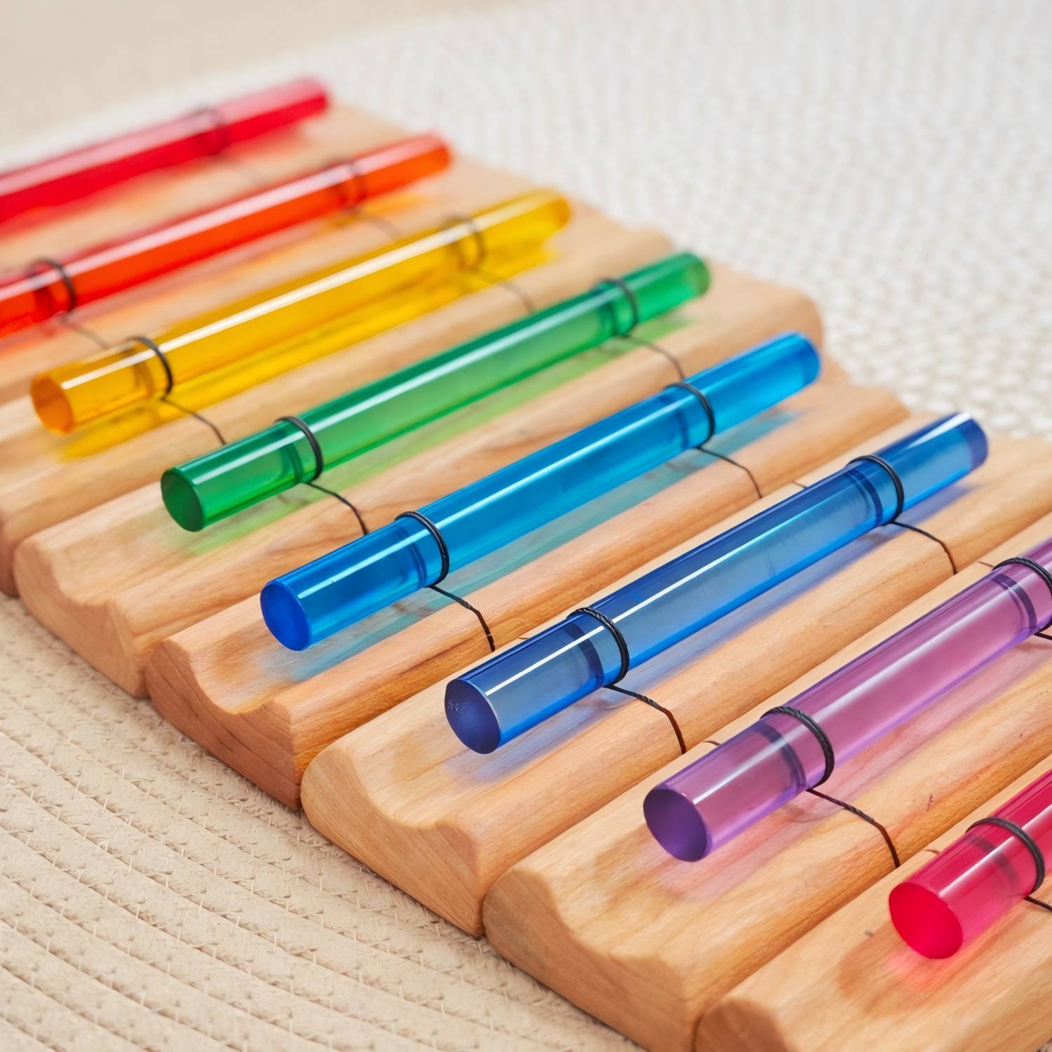 Rainbow Crystal Chakra Energy Bar Chime Set for Meditation