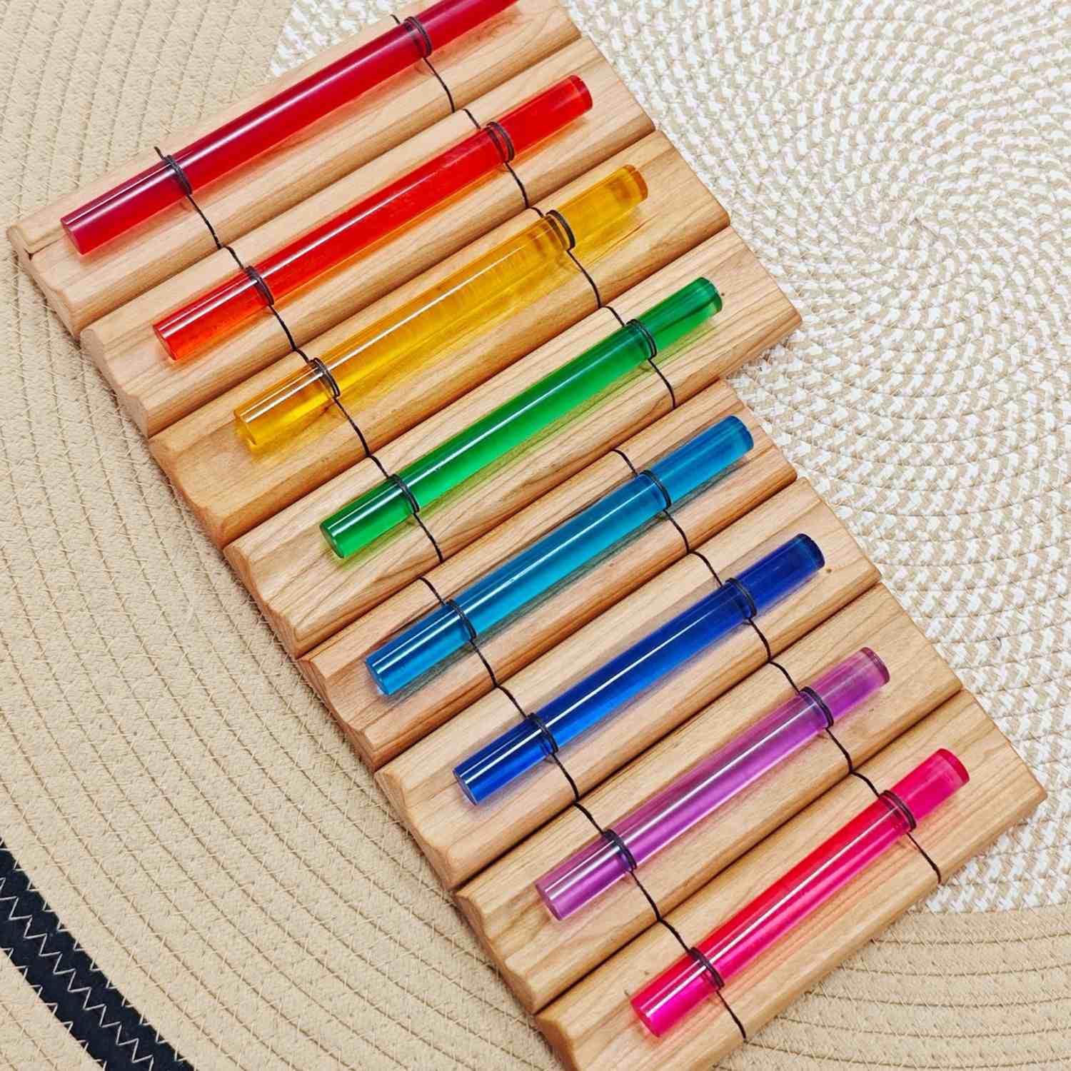 Rainbow Crystal Chakra Energy Bar Chime Set for Meditation