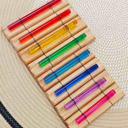 Rainbow Crystal Chakra Energy Bar Chime Set for Meditation