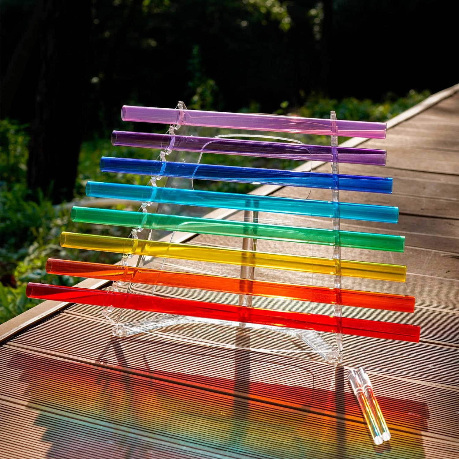 CVNC Quartz Rainbow Crystal Singing Harp With 8 Notes & Alumina Alloy Box For Meditation Healing